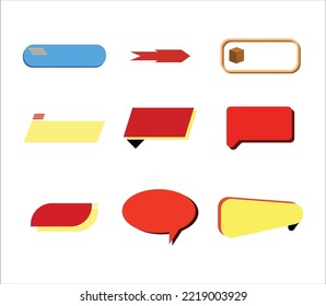 Set of Text Box Dialog Banner Colorful Vector