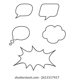 set of text bubble design. message template illustration.