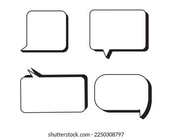 Conjunto de símbolos de símbolo de símbolo de burbuja de texto vector.