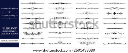set of text delimiters and scroll elements, ornate vintage frames, vector illustration