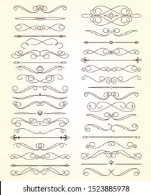 Set of text delimiters  for your projects. Vector illustration.