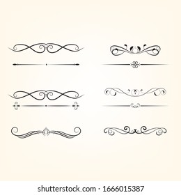 Set of text delimiters for your projects.Set elegant elements of design. Vector illustration.
