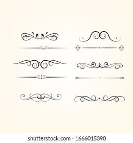 Set of text delimiters for your projects.Set elegant elements of design. Vector illustration.
