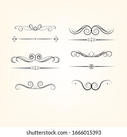 Set of text delimiters for your projects.Set elegant elements of design. Vector illustration.
