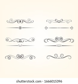 Set of text delimiters for your projects.Set elegant elements of design. Vector illustration.
