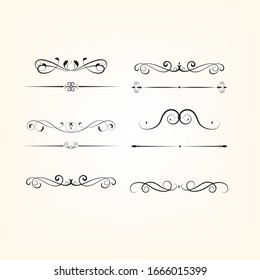 Set of text delimiters for your projects.Set elegant elements of design. Vector illustration.
