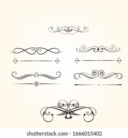 Set of text delimiters for your projects.Set elegant elements of design. Vector illustration.
