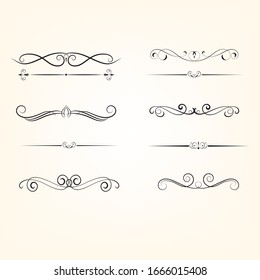 Set of text delimiters for your projects.Set elegant elements of design. Vector illustration.
