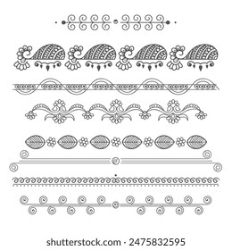 Set of text delimiters for your projects. Vector illustration. Vintage Frame or Boders