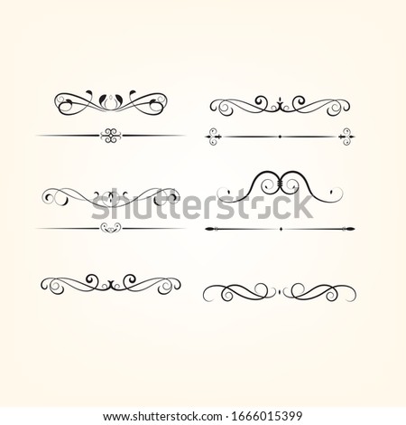 Set of text delimiters for your projects.Set elegant elements of design. Vector illustration.
