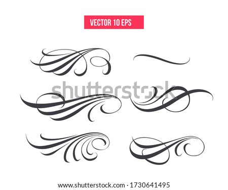 Set of text delimiters for your projects. Swoosh and swash vector set