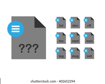 Set of text file icons