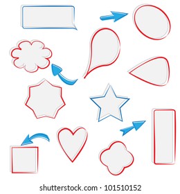 Set of text frames and arrows