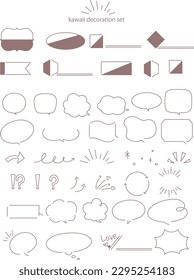 Set of text frames and decorations in soft colors, simple, hand-drawn.