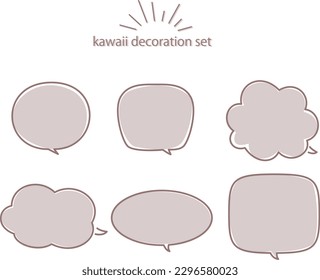 Set of text frames and decorations in soft colors, simple, hand-drawn.