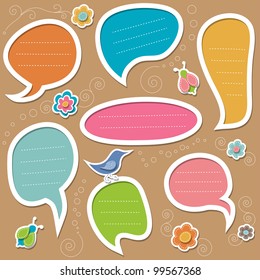 Set of  text frames. Vector design elements