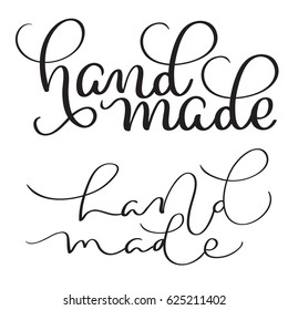 set of text hand made on white background. Vintage Calligraphy lettering Vector illustration EPS10