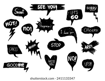 Set of text holidays, dialog, title headline. Elements design