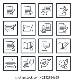 set of Text Related elements symbol template for graphic and web design collection logo vector illustration