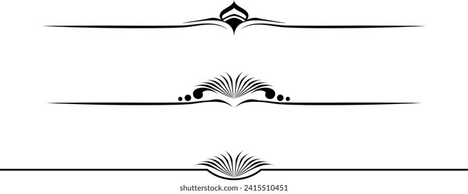 set of text separators black and gold gradient, vector