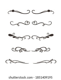 Set of text separators with vintage swirls
