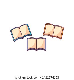 set of textbooks open isolated icon