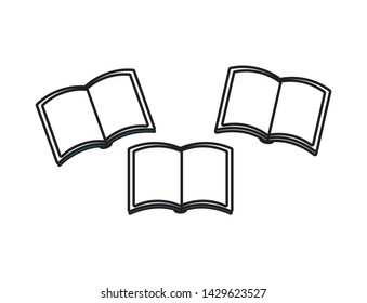 set of textbooks open isolated icon