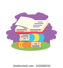 set of textbooks supplies isolated icon vector illustration design