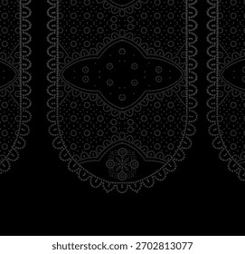 Un conjunto de diseño textil motivo digital hermoso patrón de estilo moderno en camisa dupattas y mangas para la impresión de tela de las mujeres. Multicolor ornamental Kurti dibuja flores a mano única y borde de Damán.