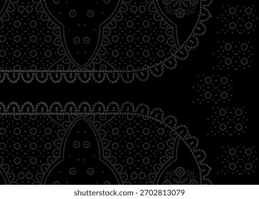 Un conjunto de diseño textil motivo digital hermoso patrón de estilo moderno en camisa dupattas y mangas para la impresión de tela de las mujeres. Multicolor ornamental Kurti dibuja flores a mano única y borde de Damán.
