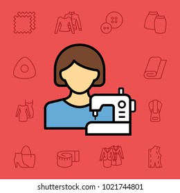 Set of textile icons. Vector illustration