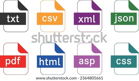 Set of text-related file icons