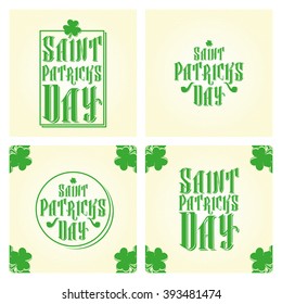 Set of texts with clovers and textures for patrick's day