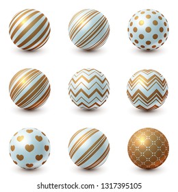 Set texture ball - realistic icon. Vector eps 10