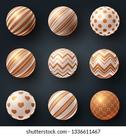 Set texture ball - realistic icon. Vector eps 10