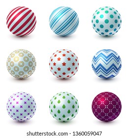 Set texture ball - realistic icon. Vector eps 10