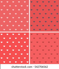 Set texture with a pattern in the hearts: in red, strawberry, ruby ??and coral colors.