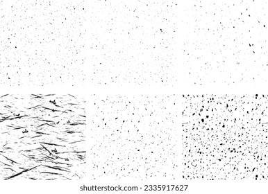 set of texture patterns with the effect of falling different formats and sizes of sand, splashes of paint, coal, ink.