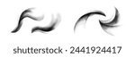 Set texture shape grain gradient with black dots, abstract isolated noisy dotwork splash effect. Vector illustration