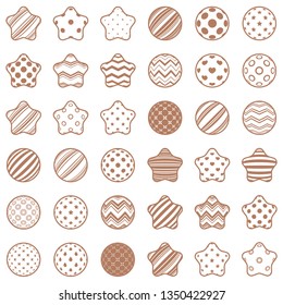 Set texture star - realistic icon. Vector eps 10