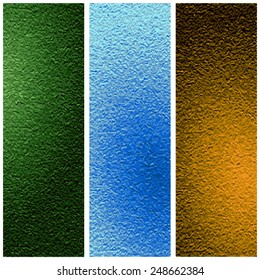Set of textured backgrounds drawn in three color variations. 