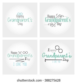Set of textured backgrounds with text and icons for grandparent's day