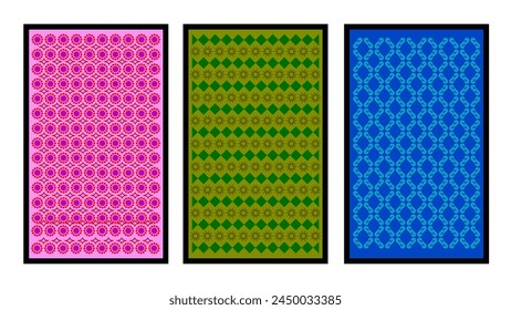 Set of textured color images in vector format for print and web