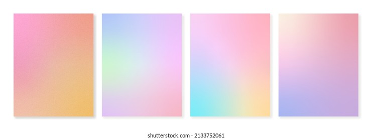 Set of textured gradient backgrounds in pastel colors. For covers, wallpapers, branding, social media and many other projects. You can use a grainy texture for each background. - Shutterstock ID 2133752061