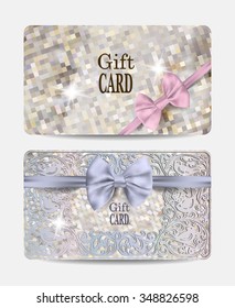 Set of textured pastel colored gift cards