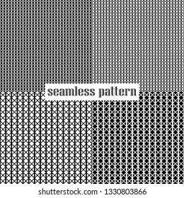 Set of textured seamless patterns.Patterns on black and white background.For design and decoration.Black and white graphics. Geometric patterns for design and decoration of fabric,paper,Wallpaper.