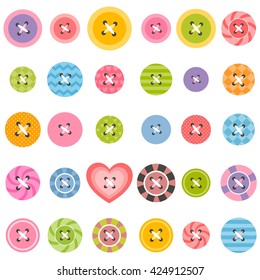 set of textured sewing buttons