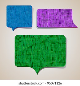 Set of textured talking bubbles.Vector eps10