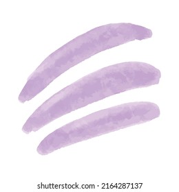 Set of textured watercolor strokes, vector illustration