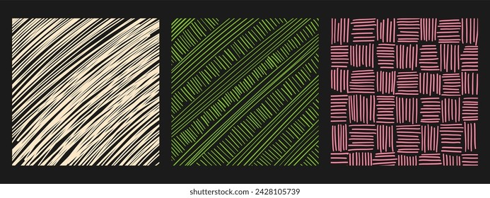 Set of textures with different patterns. Trendy illustration